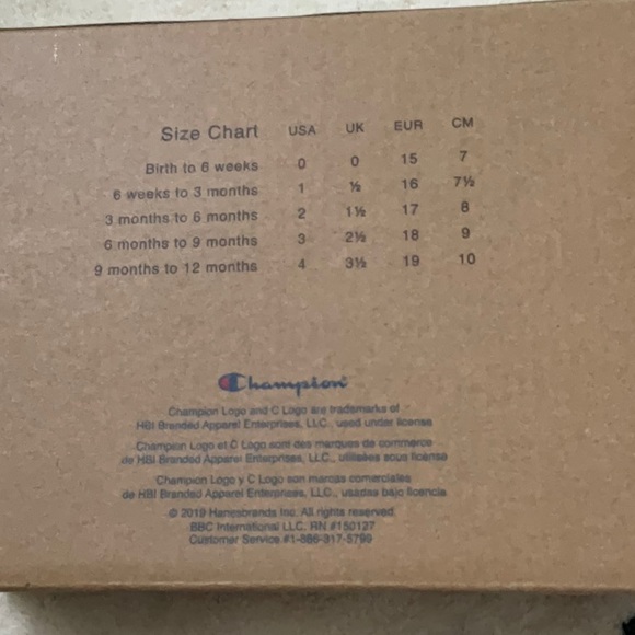 Champion Rally baby soft bottom crib shoes. Size 1. NWOT - Picture 7 of 7